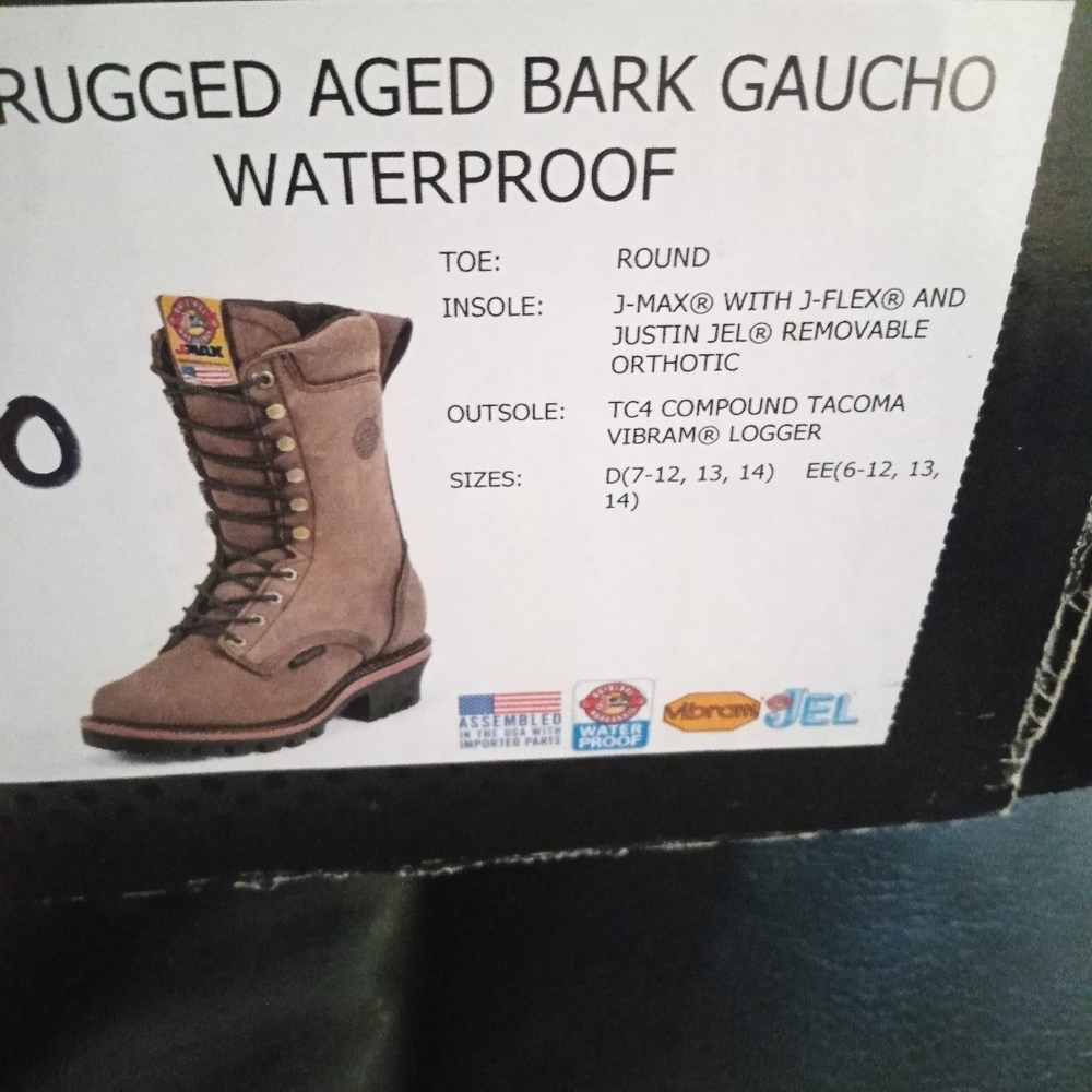 New Justin Mens logger boots sz 13 EE